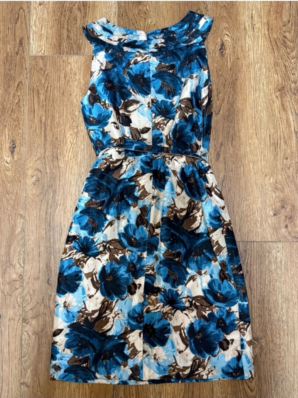 kate spade Blue and Brown Floral Midi Dress